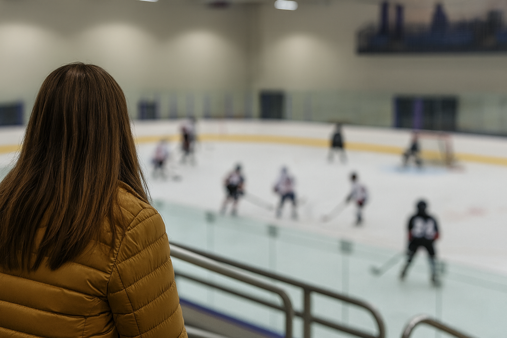 Hockey player recruiting profile with stats and video highlights